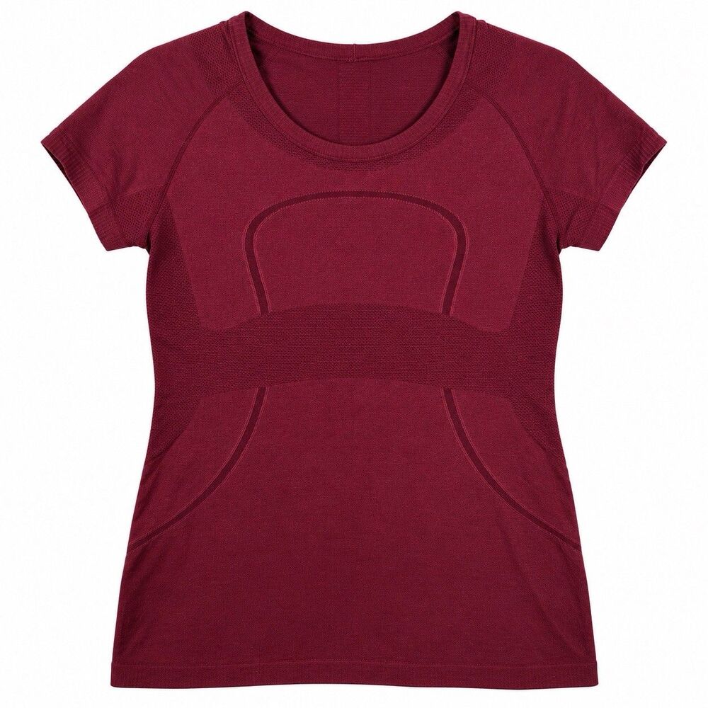 Lululemon Swiftly Tech Short Sleeve Women’s Size 8 Burgundy Seamless Running Top